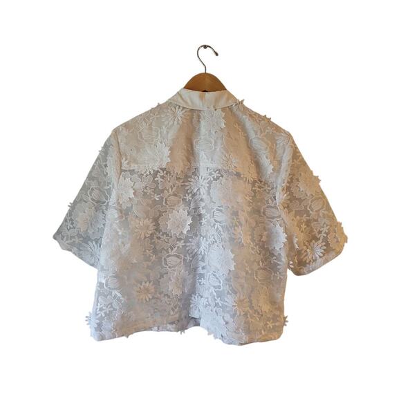 Chicos sz 2.5 white Lace Applique Shirt sz 14 XL new with tags WT368 - Picture 3 of 8
